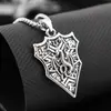 Collar con Escudo de Dragón Retro Europeo y Americano Transfronterizo, Joyería con Colgante en Relieve de Emblema de Pterosaurio Gótico Vintage para Hombre