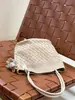 Bolsa de ombro feminina tipo balde, tecida e prensada a quente em PU, única e sofisticada, casual e prática para o dia a dia, com múltiplos compartimentos, grande capacidade, versátil