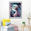 Pintura de Diamantes Punto de Cruz DIY Hecho a Mano Venta Caliente en Amazon Estilo Japonés Flor de Cerezo Rosa Gato Lindo Animal Sala de Estar