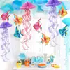 Creación de ambiente en el aula de preescolar decoración tema océano temporada de regreso a clases adornos colgantes ballena estrella de mar guirnalda de conchas marinas Tangyan creativo