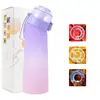Taza perfumada de 650 ml con diseño de tres anillos y siete anillos, 0 azúcar 0 calorías, Anillo Cui Xiang, hecha de material tritan, resistente a altas temperaturas, taza de agua divertida