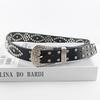 Qin Kunyi Europeu e Americano Simples Pin Fivela Punk Couro Genuíno Feminino Retro Feminino Estudante All-match Strass Decorativo Cinto de Couro Na Moda