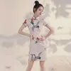 Vestido Retro Diario para Mujer Estilo Chino Joven Versión Mejorada de Qipao con Estampado de Grullas Verano 2026