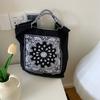 37231 japonês ballchain donut bordado saco de compras nicho commuter grande capacidade nylon shoulder bag
