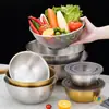 Tigela de Salada Estilo Coreano, Tigela para Bater Ovos de Aço Inoxidável, Tigela de Salada Espessa, Tigela de Cozinha, Tigela para Mistura de Assar, Tigela de Salada Multiuso