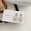 Aretes de Camelia con Perla y Aguja de Plata S925 de Qingdao para Mujer Coreanos Dongdaemun Súper de Hadas de Alta Gama