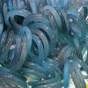 Pulsera de calcedonia azul agua alta hielo jade azul ágata natural al por mayor de fábrica pulsera de jade azul congelado azur