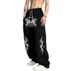 Calça longa casual de verão da Amazon para homens, tendência hip-hop, estilo high street, corte solto, nicho, perna reta, versátil, atacado