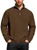 Nueva Chaqueta Sudadera Pulóver de Manga Larga Gruesa Casual con Cuello Alto y Media Cremallera para Hombre, Europea y Americana de Amazon Otoño e Invierno
