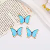 Aleación Goteo de Aceite Mariposa Colorida Joyería Accesorios Hecho a Mano DIY Llavero Aretes Collar Colgante Pequeño Colgante Accesorios