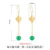 Pendientes de oro antiguo, plata de ley s925, pendientes de jade hetiano, pendientes de estilo étnico, elegantes nuevos pendientes de calcedonia verde de moda para mujer.