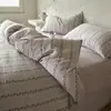 100% algodón, algodón puro, juego de cuatro piezas Clase A, sábana y funda de edredón de gasa de doble capa seguras para bebés, juego para cama individual de dormitorio estudiantil