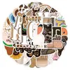 50 adesivos de grafite transfronteiriços não repetitivos para celular, copo de água, adesivos decorativos à prova d'água, adesivos de PVC, atacado