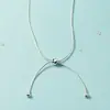 Collar Redondo Ajustable con Cuentas para Mujer, Diseño de Nicho de Moda, Estilo Minimalista Popular, Estilo Fresco para Estudiantes, Gargantilla con Cadena para Clavícula de Lazo