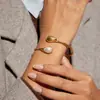 Jieding Anillo Pulsera de Acero de Titanio y Piedra Natural, No se Desvanece, Joyería Popular de Venta Transfronteriza, Accesorios de Mano de Acero Inoxidable, Anillo de Piedra Natural