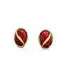 Pendientes Ovalados de Diseño de Nicho de Gama Alta en Color Borgoña, Pendientes de Moda y Elegantes para Mujer
