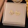 Collar Hueco de Mariposa al por Mayor Transfronterizo para Niñas Diseño Sencillo Colgante Versátil de Moda Cadena para Clavícula de Acero Inoxidable Joyería