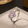 Anillo de Mariposa Amor Nuevo Transfronterizo Completo de Diamante para Mujer Anillo de Zirconia de Color Abierto Ajustable de Gama Alta Venta al por Mayor