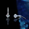 Pendientes de Plata de Ley S925 con Moissanita de Cuatro Garras Pendientes Sencillos Elegantes con Borla Lujo Accesible Pendientes de Moda Elegantes y Versátiles para Mujer