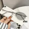 Gafas de Miopía de Color Cambiante Pure Desire, Monturas de Gafas Sin Marco Ultra Ligeras Simples, Gafas de Miopía de Moda de Fábrica Tendencia para Adelgazar el Rostro con Luz Azul Anti
