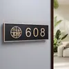 Placa de Número de Porta de Metal para Entrada de Casa, Placa de Número Residencial, Adesivo de Porta de Pátio de Villa, Autoadesivo com Acabamento de Alto Padrão