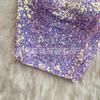 Deseo Puro Chica Caliente Sexy Club Nocturno Lentejuelas Brillantes Camisola Corta Ombliguera Ropa Exterior para Mujer Top sin Mangas