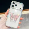Capa de Glitter Diamante Adequada para Telefone Apple 17 Air, Glitter iPhone 16 E Suporte Espelhado de Linha Única 15 Pro Max Transfronteiriço