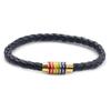 Pulseras Exclusivas Transfronterizas Tejidas a Mano Europeas y Americanas con Bloques de Color de Cuero de Vaca Arcoíris Coloridas Moda Cobre Hebilla Magnética Joyería
