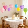 Globos de Película de Aluminio a Cuadros en Forma de Corazón de 17 Pulgadas Decoración de Ambiente para Fiesta del Día de San Valentín Transfronteriza Globos para Acampar Boda