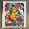 Venta Caliente Tíbet Nepalés Puro Pintado a Mano Thangka Amarillo Tarjeta de 4*5 Núcleo Retrato Thangka