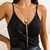 Collar con colgante de perla de imitación barroca estilo europeo y americano, con borde cruzado, estilo hip hop, cadena de clavícula de metal con forma de serpiente.