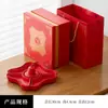 Prato de Frutas Cerâmico Cultural e Criativo da Cidade Proibida de Ano Novo, Bandeja Compartimentada Estilo Chinês para Frutas Secas e Lanches de Chá com Incensário, Conjunto de Caixa de Presente de Luxo