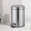 Contenedor de Basura de Acero Inoxidable de 5L con Pedal para Baño de Hotel Oficina Cubo de Basura con Pedal