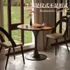 Mesa de Centro Redonda Tipo Tulipán de Lujo Ligero Consola Mesa de Comedor Mesa de Café para Apartamento Pequeño Madera Maciza Tablero de Partículas de Alta Densidad Grado E1