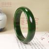 Pulsera plana de jaspe de imitación de jade Hetian al por mayor de fábrica para mujer, verde espinaca de Mongolia Exterior, delgada, redonda, pulsera de belleza, pulsera de jade