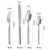 Acero Inoxidable 304 Forjado con Línea en Relieve para Mango Cubiertos de Mesa Occidentales de Alta Gama Espesos Cuchillo, Tenedor, Cuchara de Postre para Restaurante