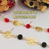 Collar de Joyería DIY Cadena de Cobre Semi-Terminada con Fuerte Retención de Color, Disco Redondo Chapado en Oro de 18 Quilates, Cadena Hecha a Mano de Chip de Computadora Hueco de Cristal