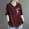 E-commerce Transfronteiriço Desembaraço Marca Camisetas de Manga Curta Femininas para Mães Verão Modernas Elegantes Rejuvenescedoras Novo Estilo Chinês Tops