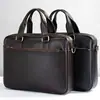 Maletín para hombre, bolso de mano de piel de vaca de primera capa, bolso informal de negocios para ordenador, bolso cruzado de cuero genuino, bolso de archivo A4