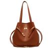 Bolsa Balde Simples Cor Sólida Bolsa de Mão Cor Sólida Versátil Moda Bolsa de Ombro Bolsa de Grande Capacidade Bolsa Axilar Feminina para o Dia a Dia