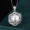 Zhuang Shengsheng Jóias Banhado A Cobre Real Ouro Incrustado Obeid Pérola Estilo Do Laço Temperamento Diamante Pingente Colar 14mm