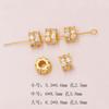 Chapado en Oro Real de 18K Plata Gruesa Circonita Doble Capa Separador de Bolas Pulsera Hecha a Mano DIY Pulsera de Cristal Accesorios con Cuentas