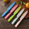 Cuchillo de frutas pelador de acero inoxidable empaque de tarjeta engrosada cuchillo portátil para el hogar de supermercado con funda de cuchillo venta al por mayor de fábrica