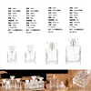 Al por mayor en stock 10ml30ml50ml100ml transparente cuadrado oblato vidrio botella de perfume botellas vacías