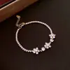Pulsera de hebilla de herradura retorcida de circonita para mujer, lujo ligero, sensación de alta gama, diseño de pulsera Joker, joyería de nicho con temperamento, venta al por mayor