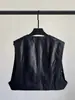 Outono de 2026 Novo Estilo Colete de Couro Curto Solto Moda Jaqueta de Couro Sem Mangas para Mulheres A10271