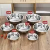Tazón de acero inoxidable 304, engrosado, no magnético, tazón multiusos, adecuado para comedores, tazones de sopa, uso doméstico, tazones para fideos instantáneos, tazones para arroz, tazones de sopa y tazones para mezclar huevos