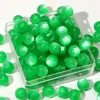 Cuentas redondas de resina con purpurina imitación ojo de gato de 10 mm para pulseras, collares y accesorios de joyería hechos a mano DIY