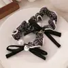 Nueva Elegante Diadema para el Cabello de Intestino Delgado con Borde Floral, Diadema Elegante de Lazo de Alta Elasticidad, Accesorio para el Cabello de Cuerda para el Cabello con Perlas de Imitación Elegantes