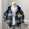 Chaqueta de Otoño para Niños Niños Primavera y Otoño 2025 Nueva Chaqueta con Capucha Holgada Estilo Coreano para Niños de Edad Media